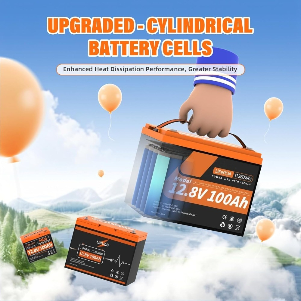 Lithium Battery 100Ah - 12.8V 100Ah Group 24 LiFePO4 Battery,100A