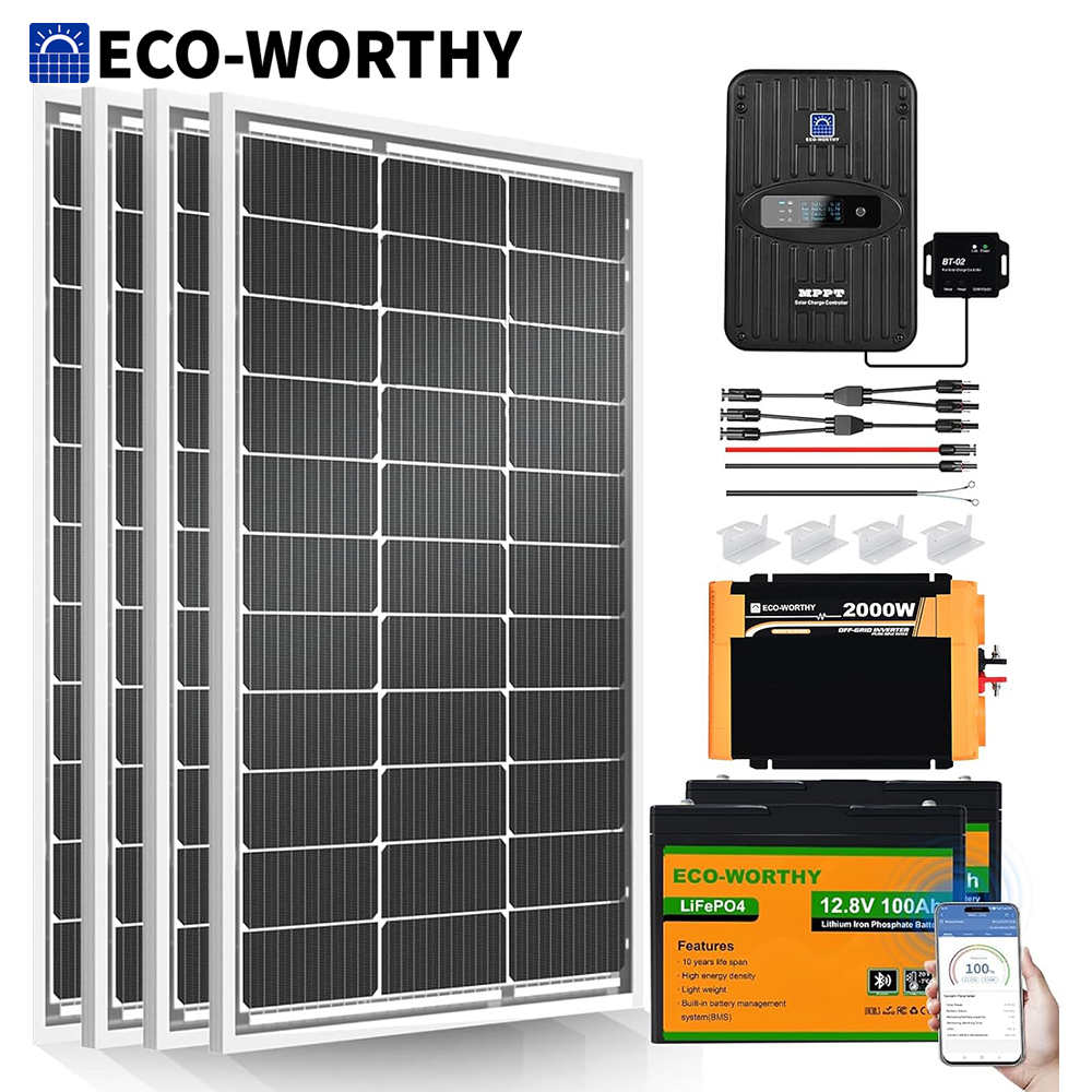 ECO-Worthy 1.6KWH Complete Sol - Rv Solar Kit 400W ulasan dan harga